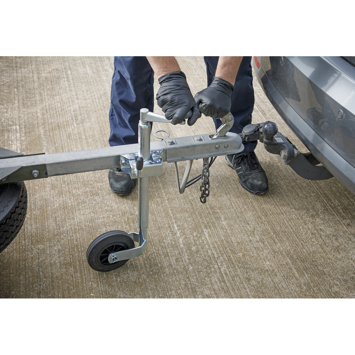 Sealey TB371 Jockey Wheel & Clamp 35mm - 150mm Solid Wheel