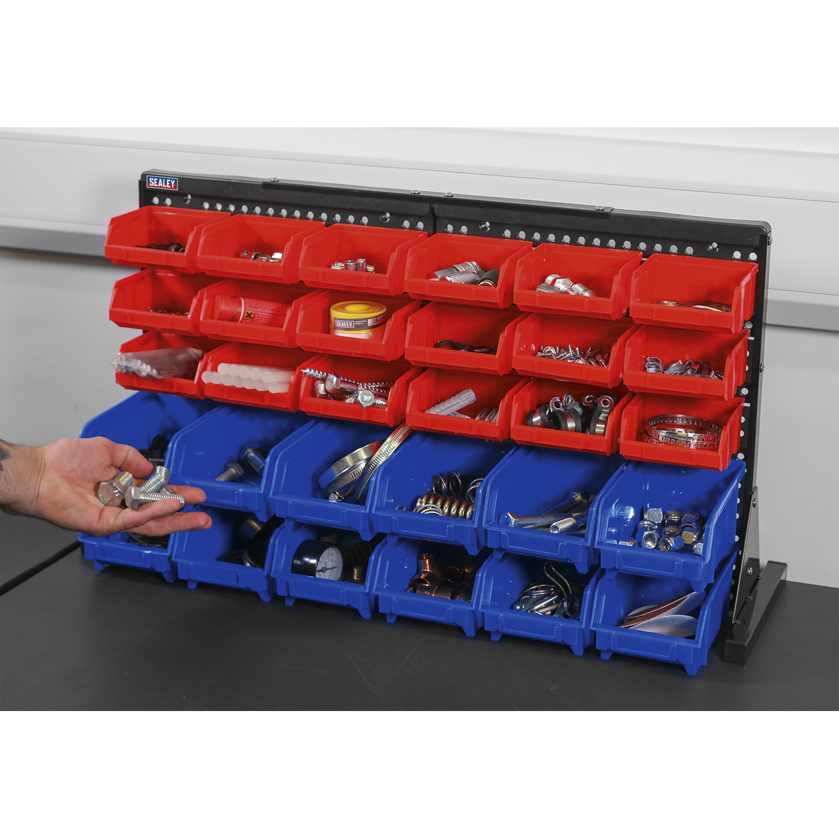 Sealey TPS1218 Bench Mounting Bin Storage System with 30 Bins
