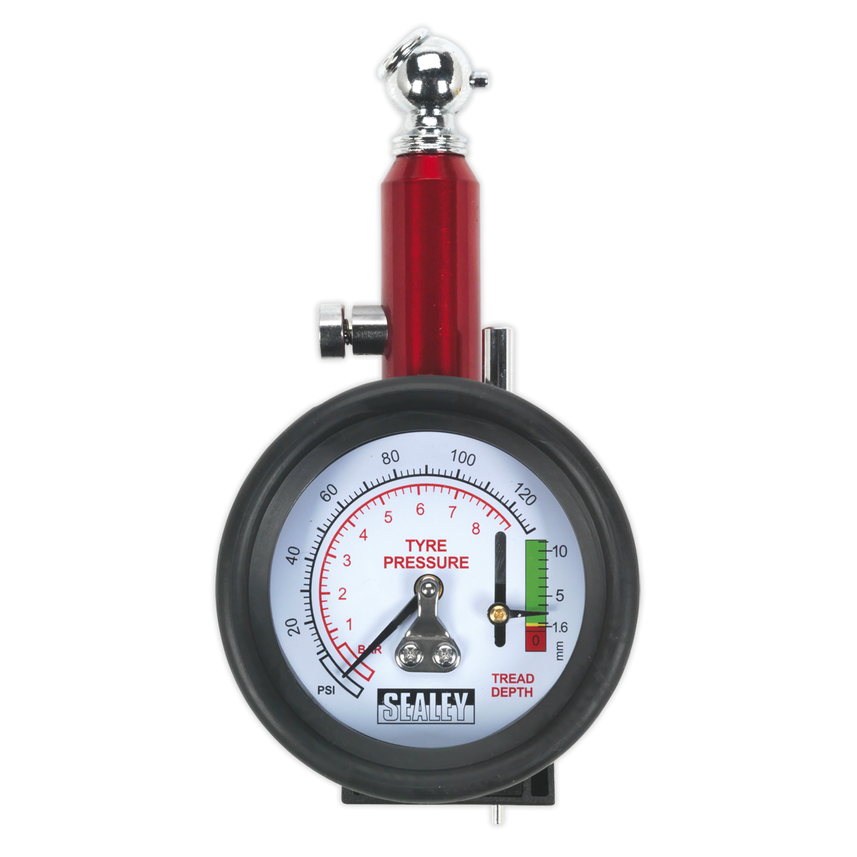 Sealey TSTPDG01 Tyre Pressure Gauge with Tyre Tread Depth Gauge 0-8bar(0-120psi)