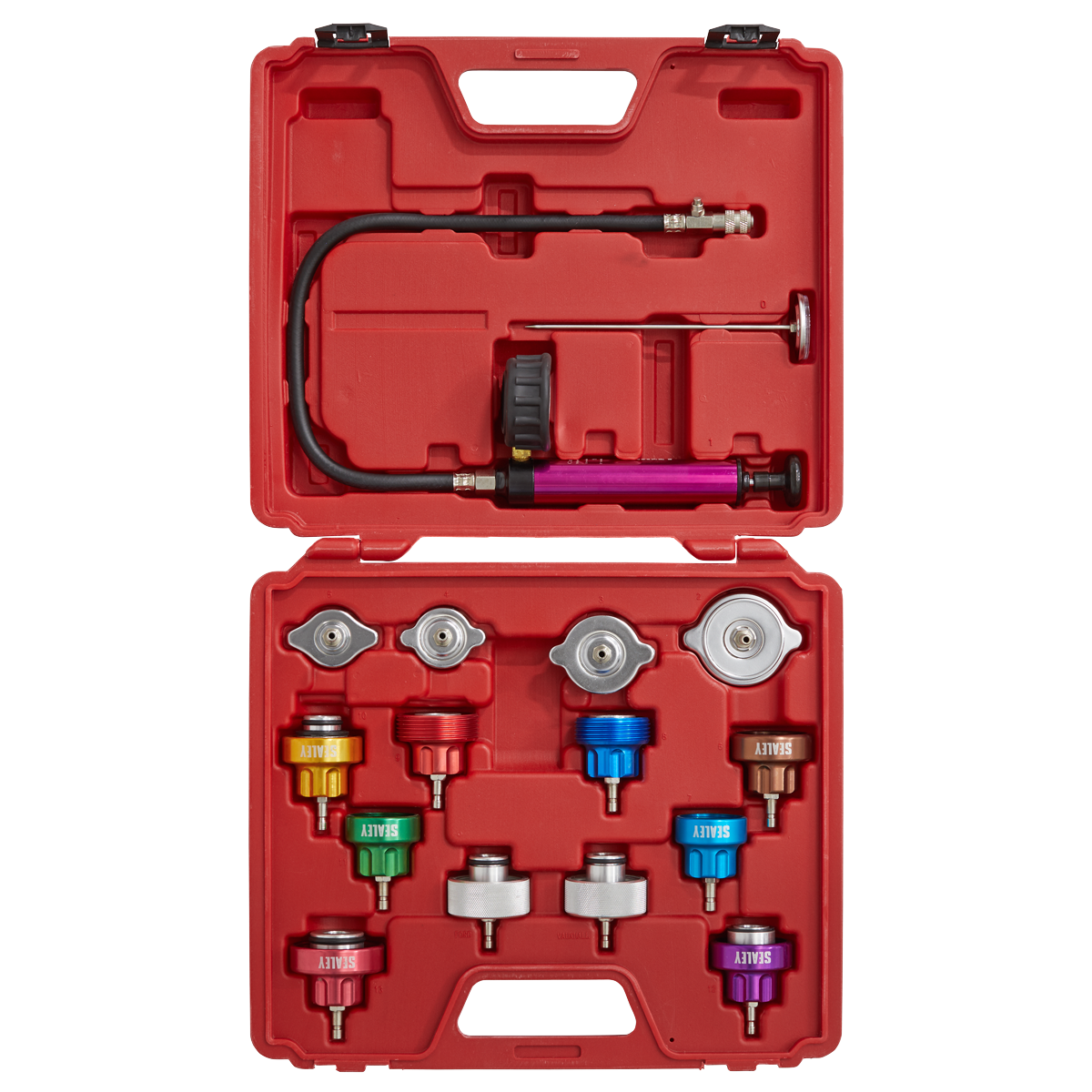 Sealey VS006 Cooling System Pressure Test Kit 16pc