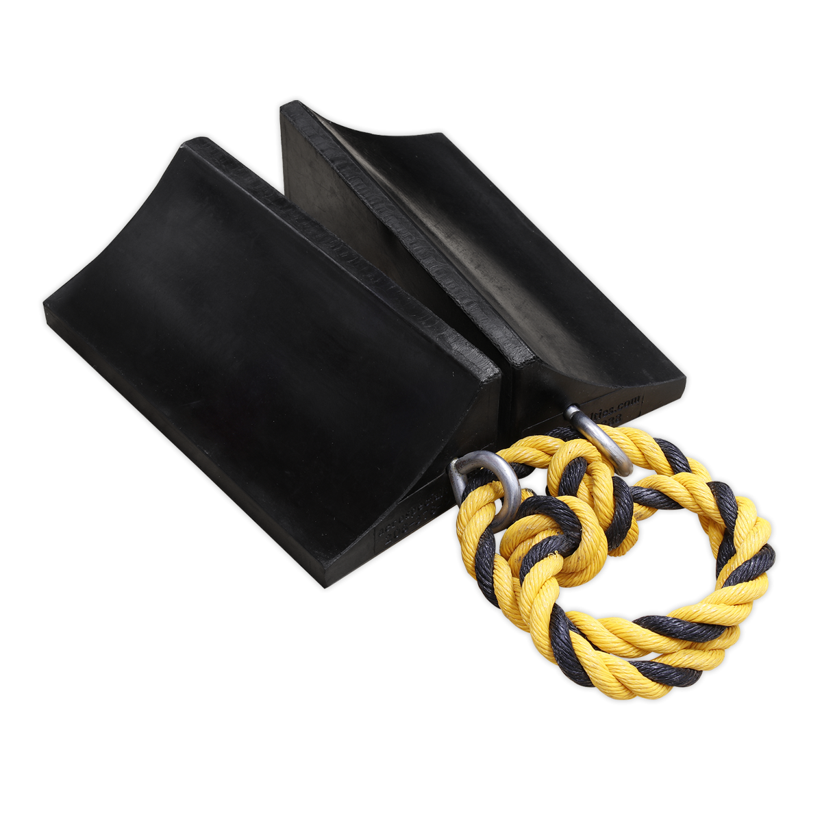 Sealey WC16 Heavy-Duty Rubber Wheel Chocks - Pair