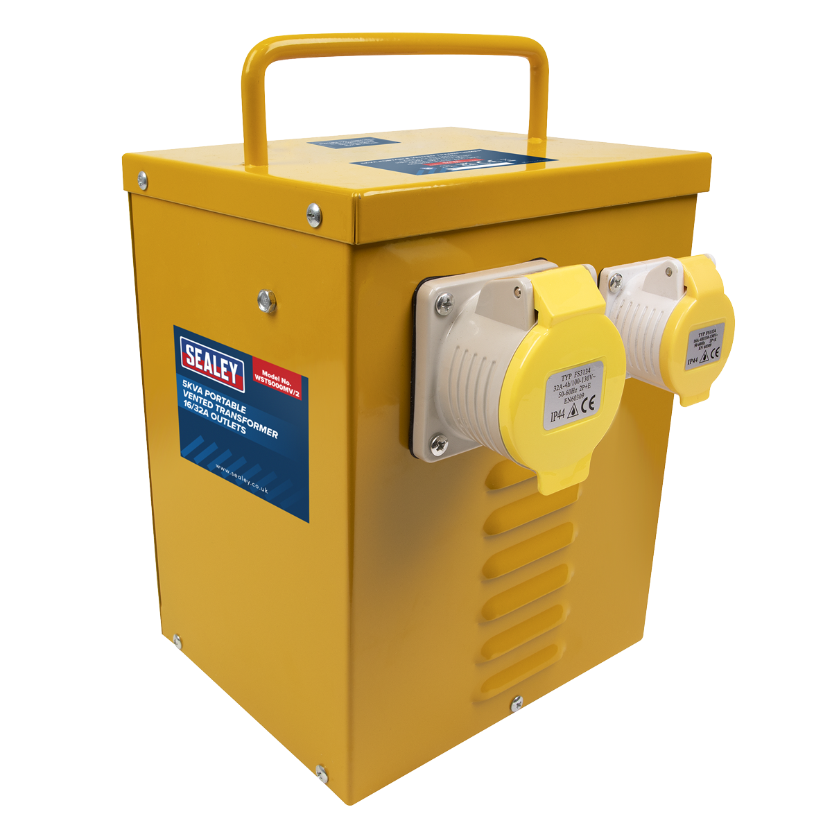 Sealey WST5000MV/2 Portable Vented Transformer 5kVA 16/32A Outlets