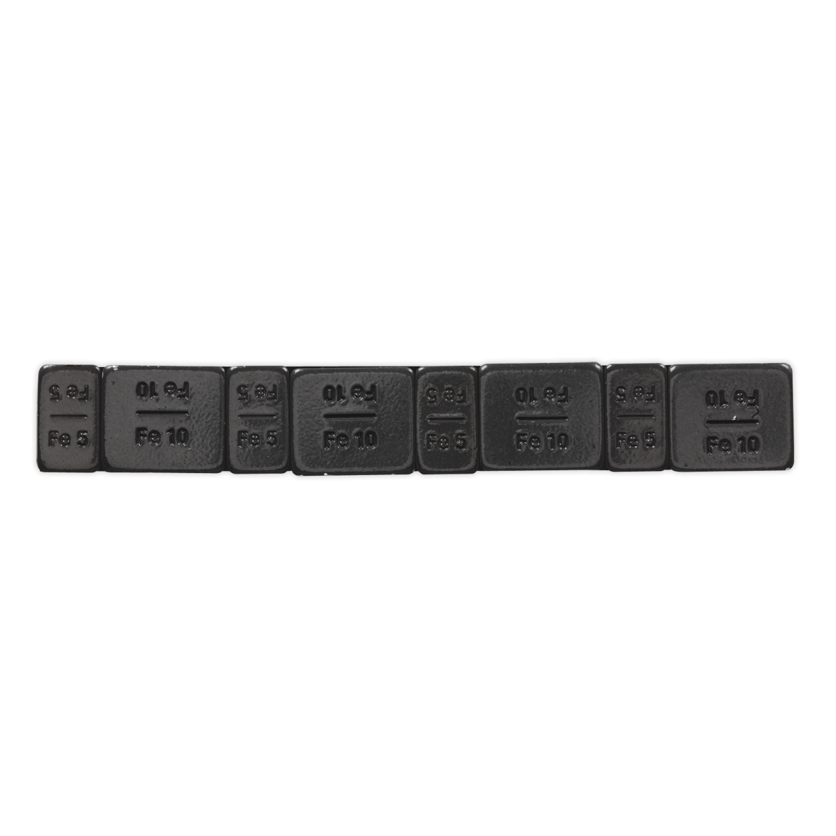 Sealey WWSA510B Black Steel Adhesive Wheel Weight 5/10g Strip of 8 - Pack of 50