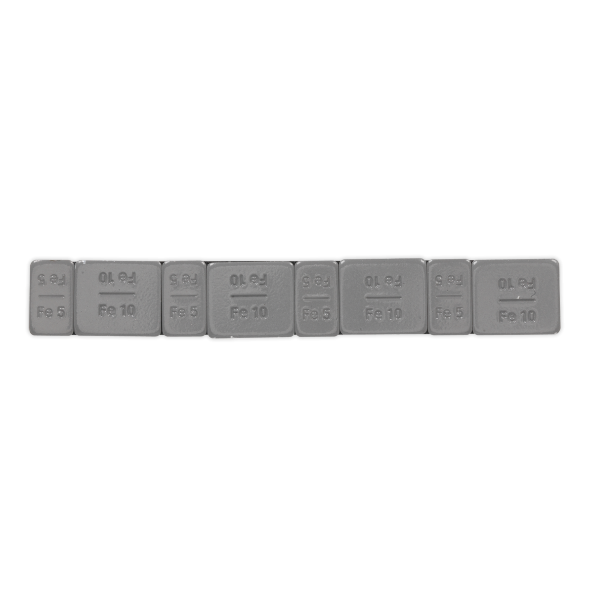 Sealey WWSA510PC Plastic Coated Zinc Plated Adhesive Wheel Weight 5/10g Strip of 8 (4 x Each Weight) - Pack of 100