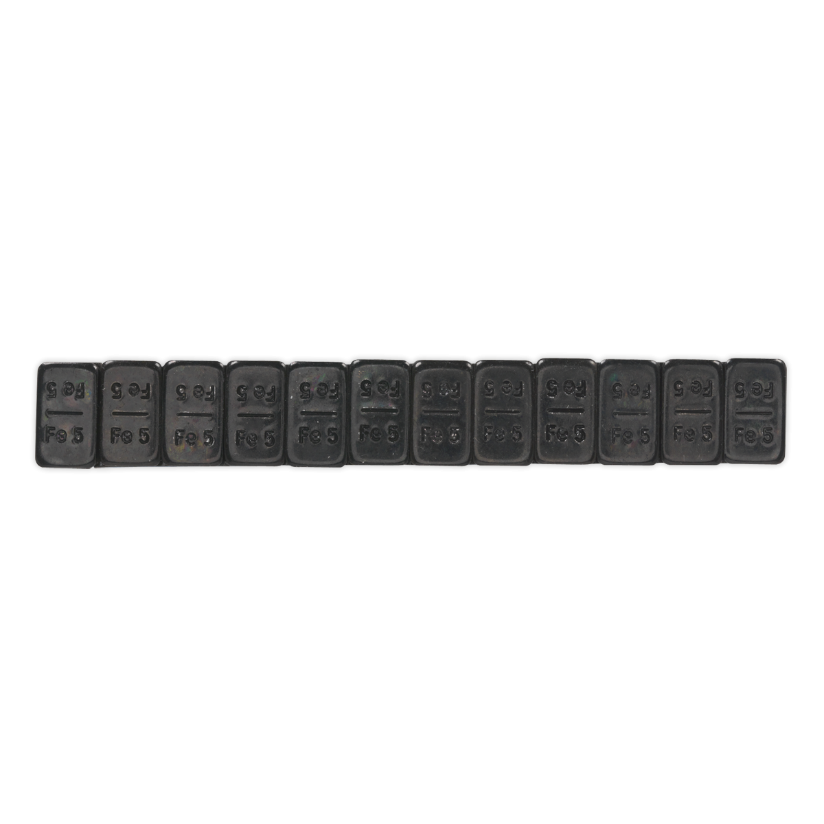 Sealey WWSA5B Black Steel Adhesive Wheel Weight 5g Strip of 12 - Pack of 50