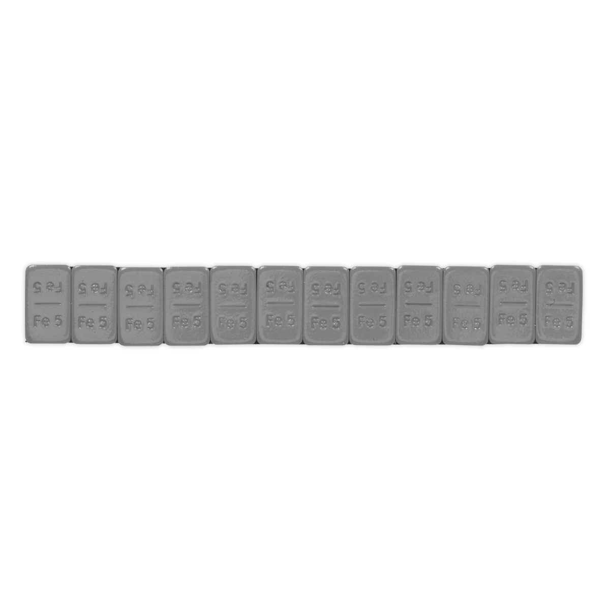 Sealey WWSA5PC Plastic Coated Zinc Plated Steel Adhesive Wheel Weight 5g Strip of 12 - Pack of 100