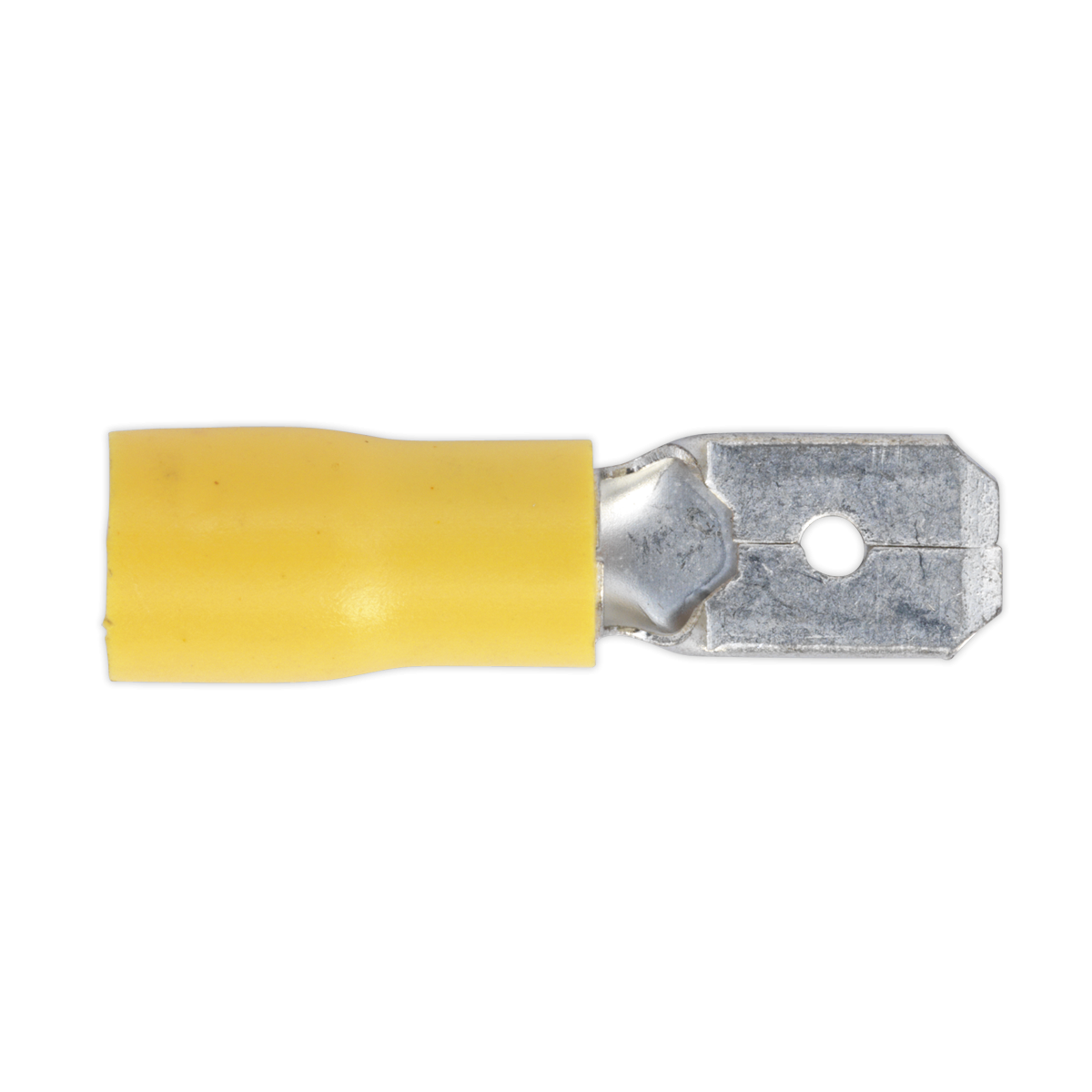 Sealey YT15 Push-On Male Terminal 6.3mm, Yellow - Pack of 100