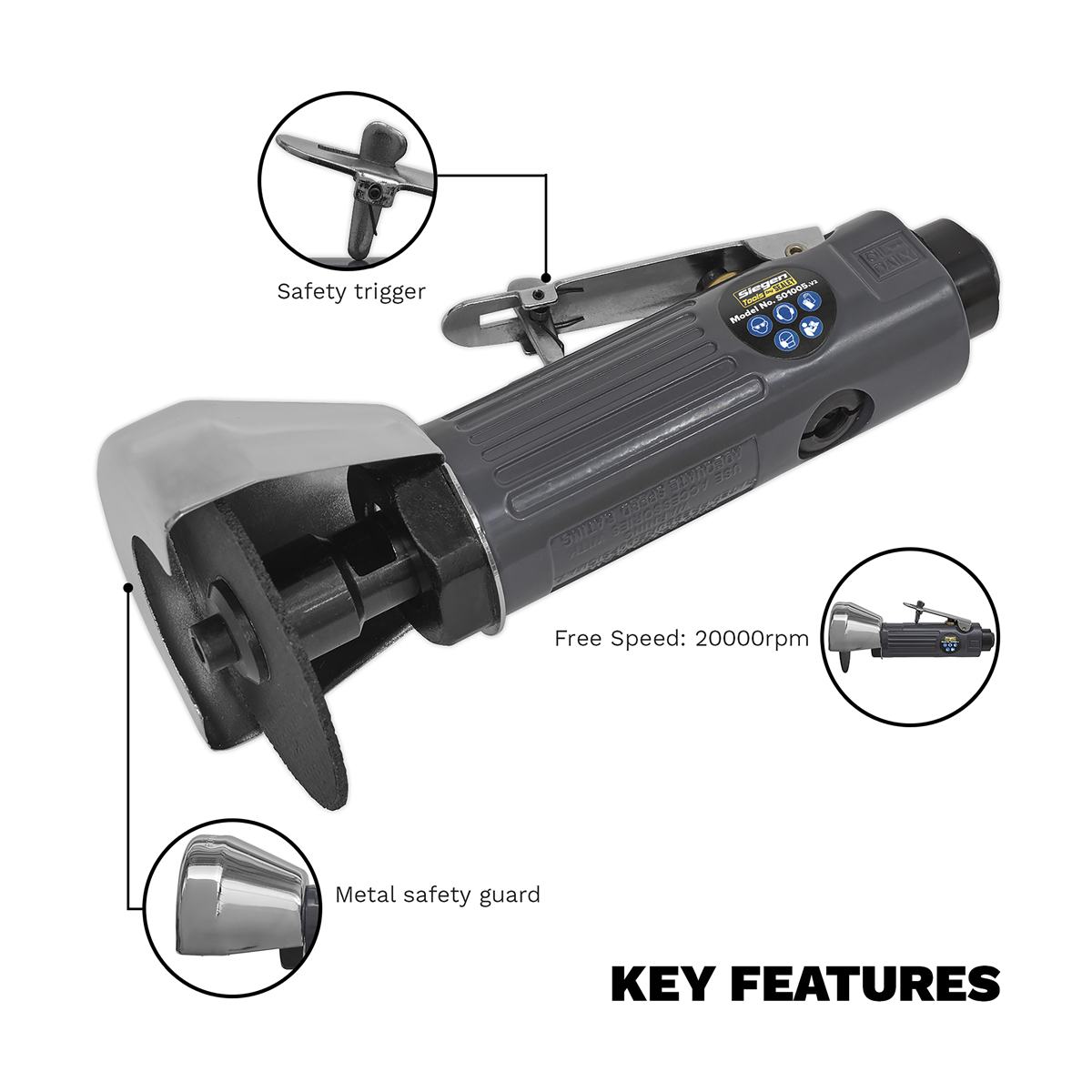 Siegen S01005 Siegen Air Rotary Cut-Off Tool 75mm