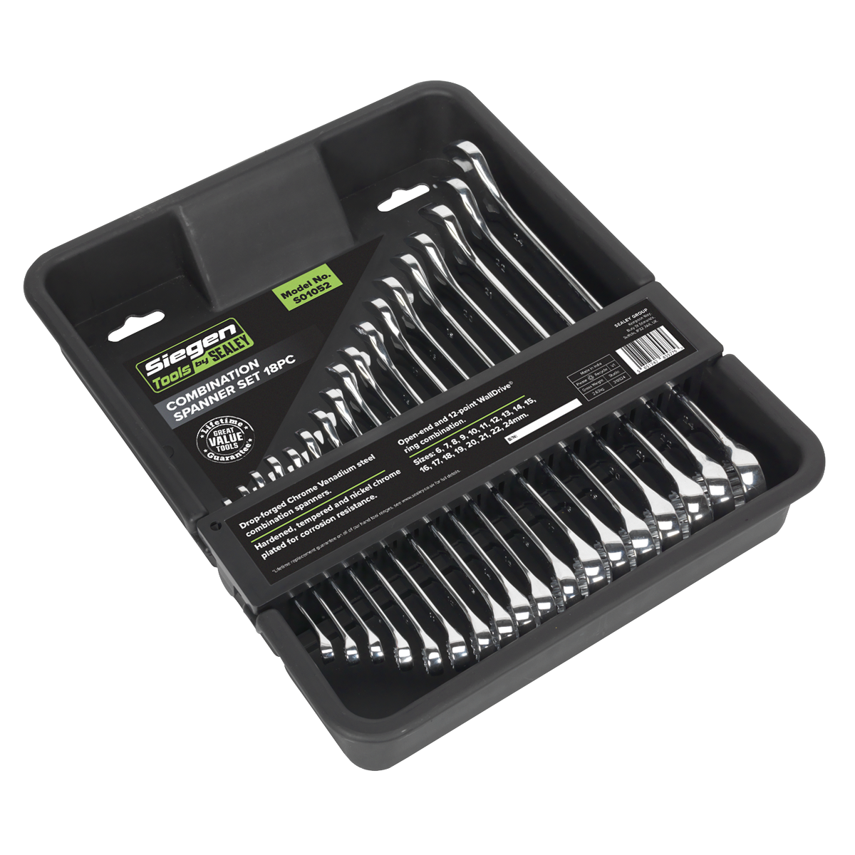 Siegen S01052 Siegen Combination Spanner Set 18pc