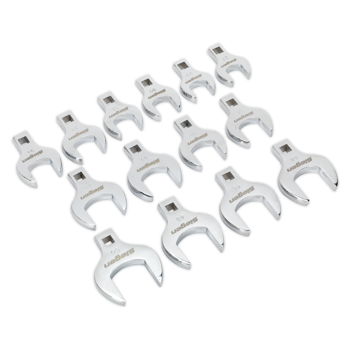 Siegen S01109 Siegen Crow's Foot Open End Spanner Set 1/2"Sq Drive 14pc