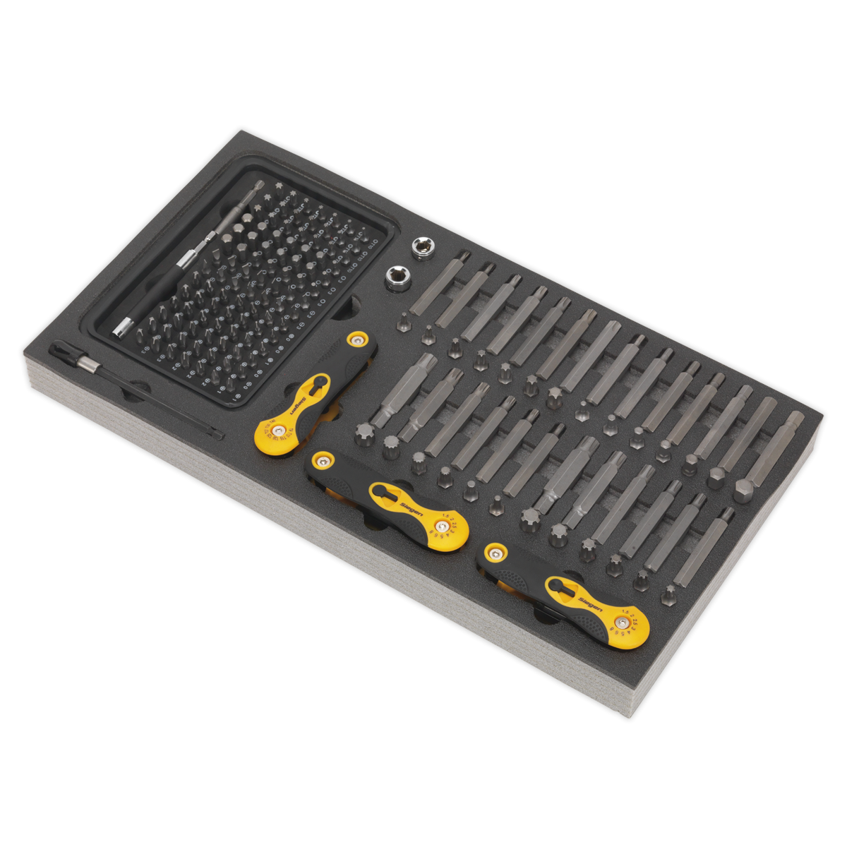Siegen S01126 Siegen Specialised Bit Set & Folding Hex Keys with Tool Tray 192pc