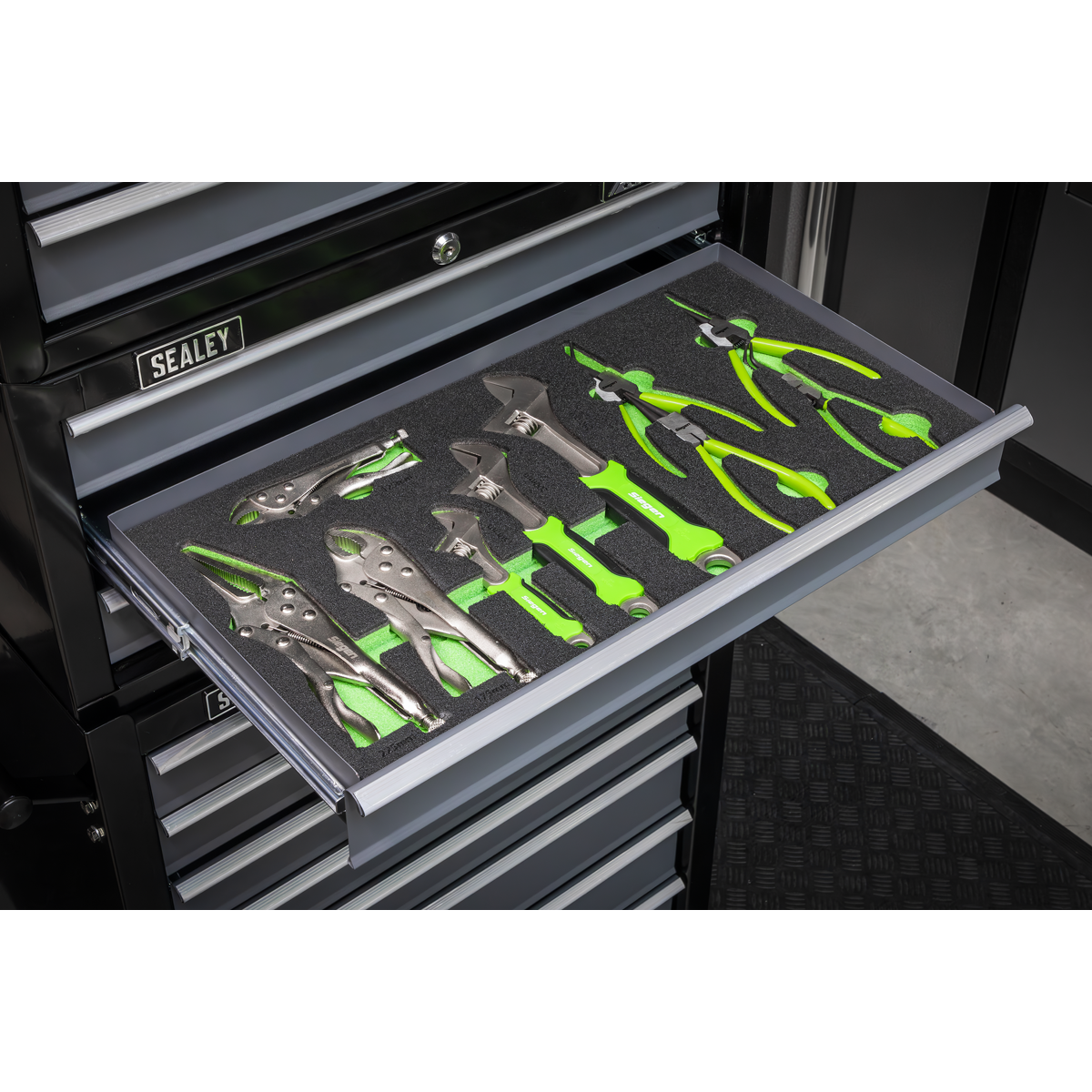 Siegen S01278 Siegen Adjustable Wrench & Pliers Set with Tool Tray 10pc