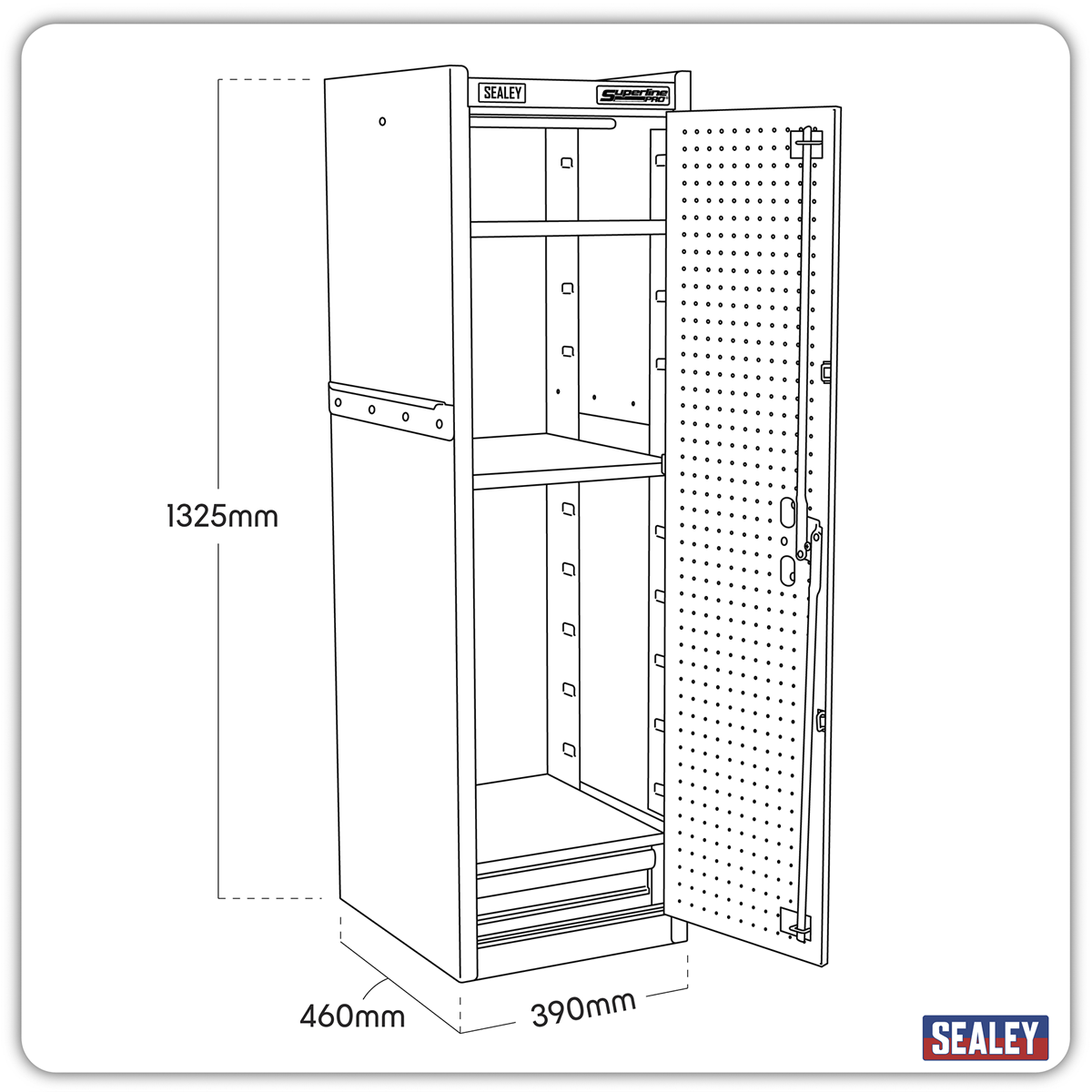 Superline Pro AP33519B Superline PRO® Hang-On Locker - Black
