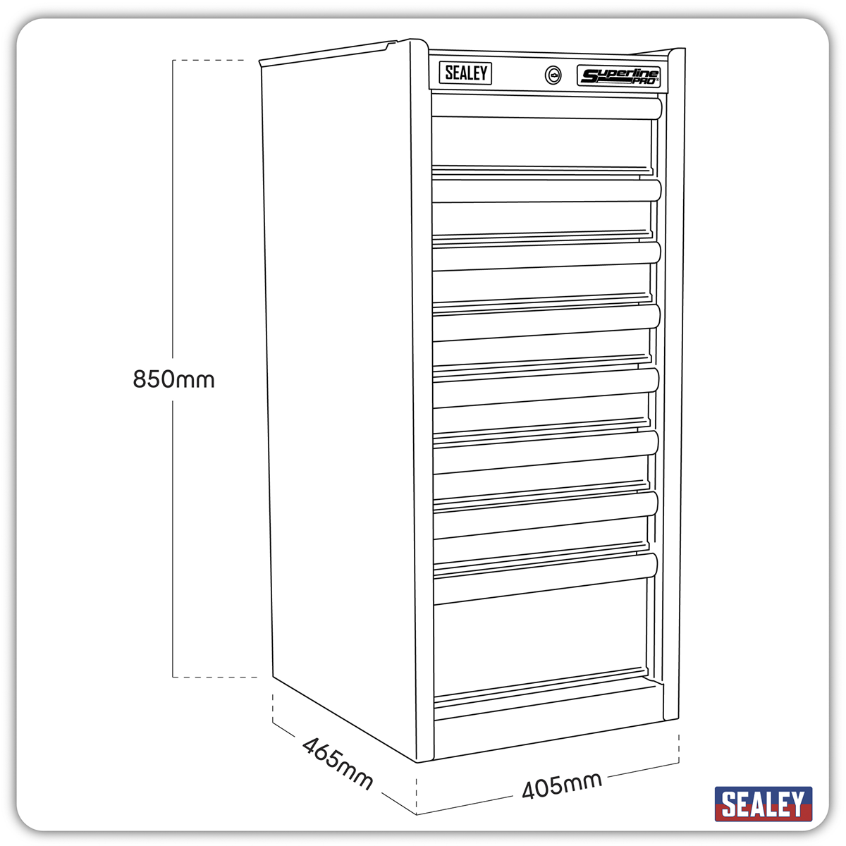Superline Pro AP33589B Superline PRO® Hang-On Chest 8 Drawer - Black