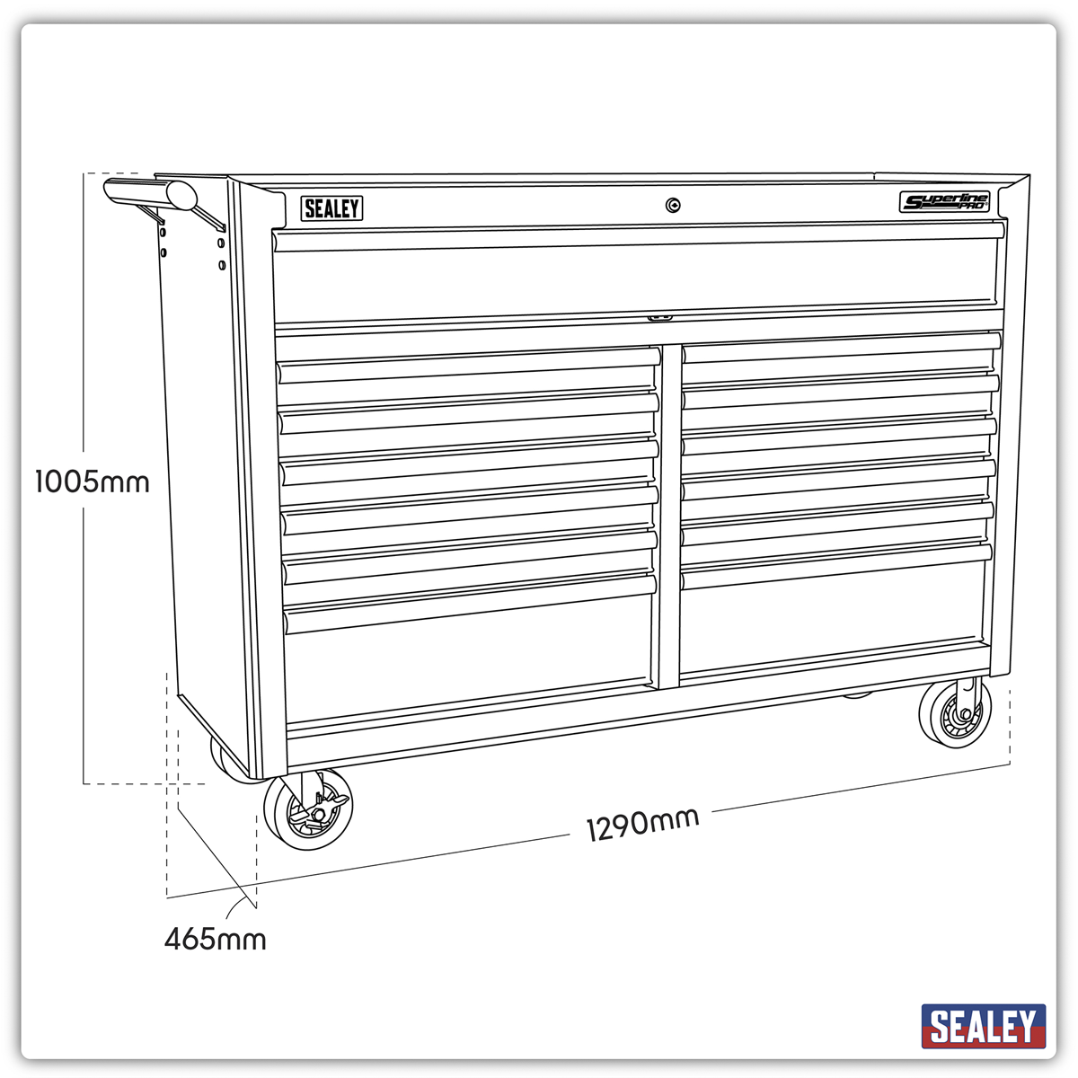Superline Pro AP5213TB Superline PRO® Rollcab 13 Drawer - Black