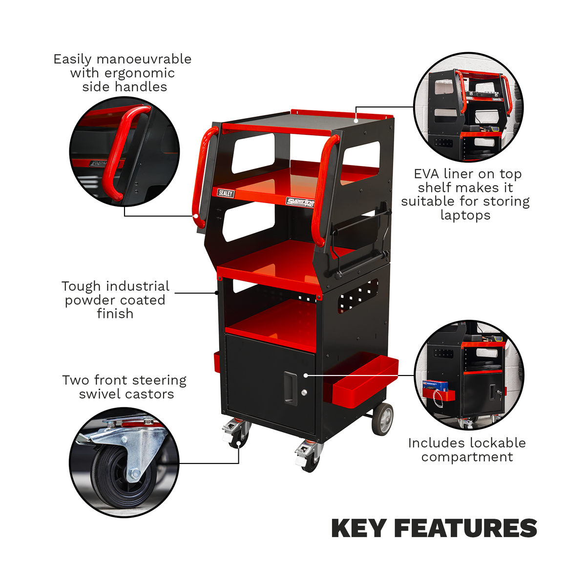 Superline Pro APDT435R Superline PRO® Diagnostics Trolley 4-Level