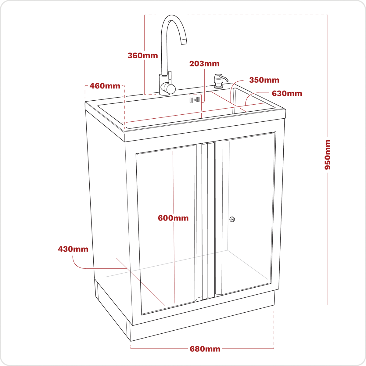 Superline Pro APMS67 Superline PRO® Modular Sink Unit 680mm