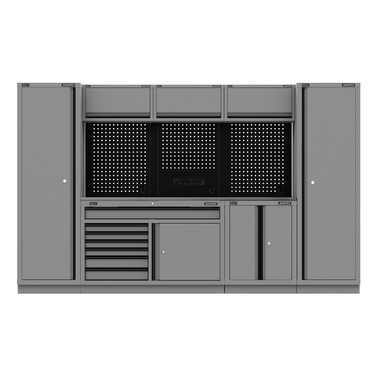 Superline Pro APMSBESTACK05SS Superline PRO® Black Edition Storage System with Stainless Steel Worktop 3.24m