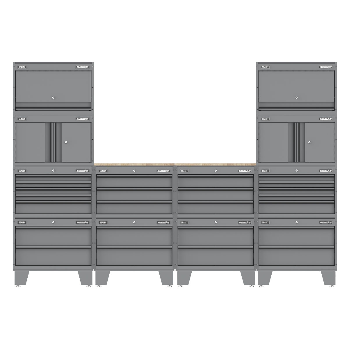 Superline Pro APMSCCOMBO1 Superline PRO® Connect Modular Storage System with Rubber Wood Worktop 2.7m