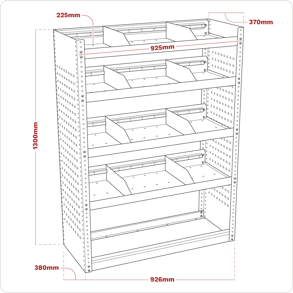 Superline Pro APMSV01 Superline PRO® Modular Flat Shelf Van Storage Unit 925mm