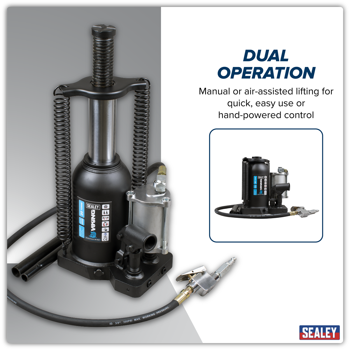 Viking AM20S Viking Manual/Air Hydraulic Bottle Jack 20 Tonne