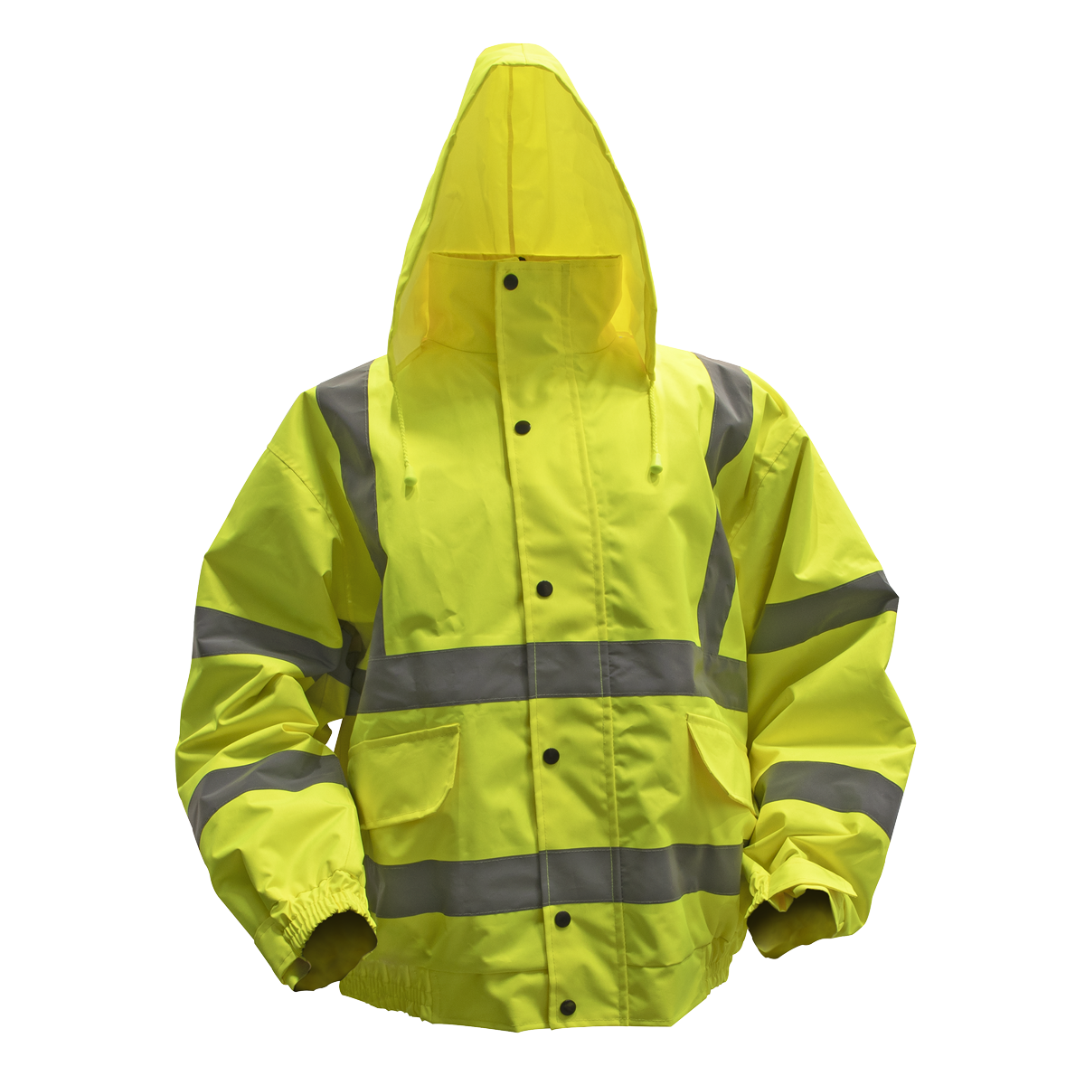 Worksafe 802L Worksafe® Hi-Vis Yellow Jacket with Quilted Lining, Elasticated Waist & Cuffs - Large