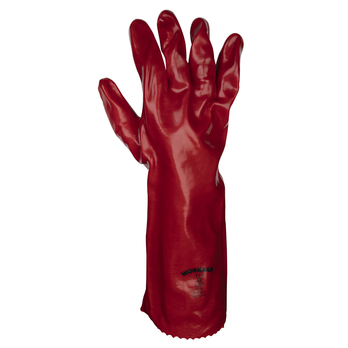 Worksafe 9114/12 Worksafe® PVC Gauntlets 450mm, Red - Pack of 12 Pairs