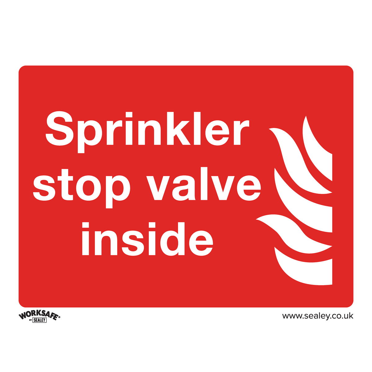 Worksafe SS23P1 Worksafe® Sprinkler Stop Valve Safety Sign - Rigid Plastic