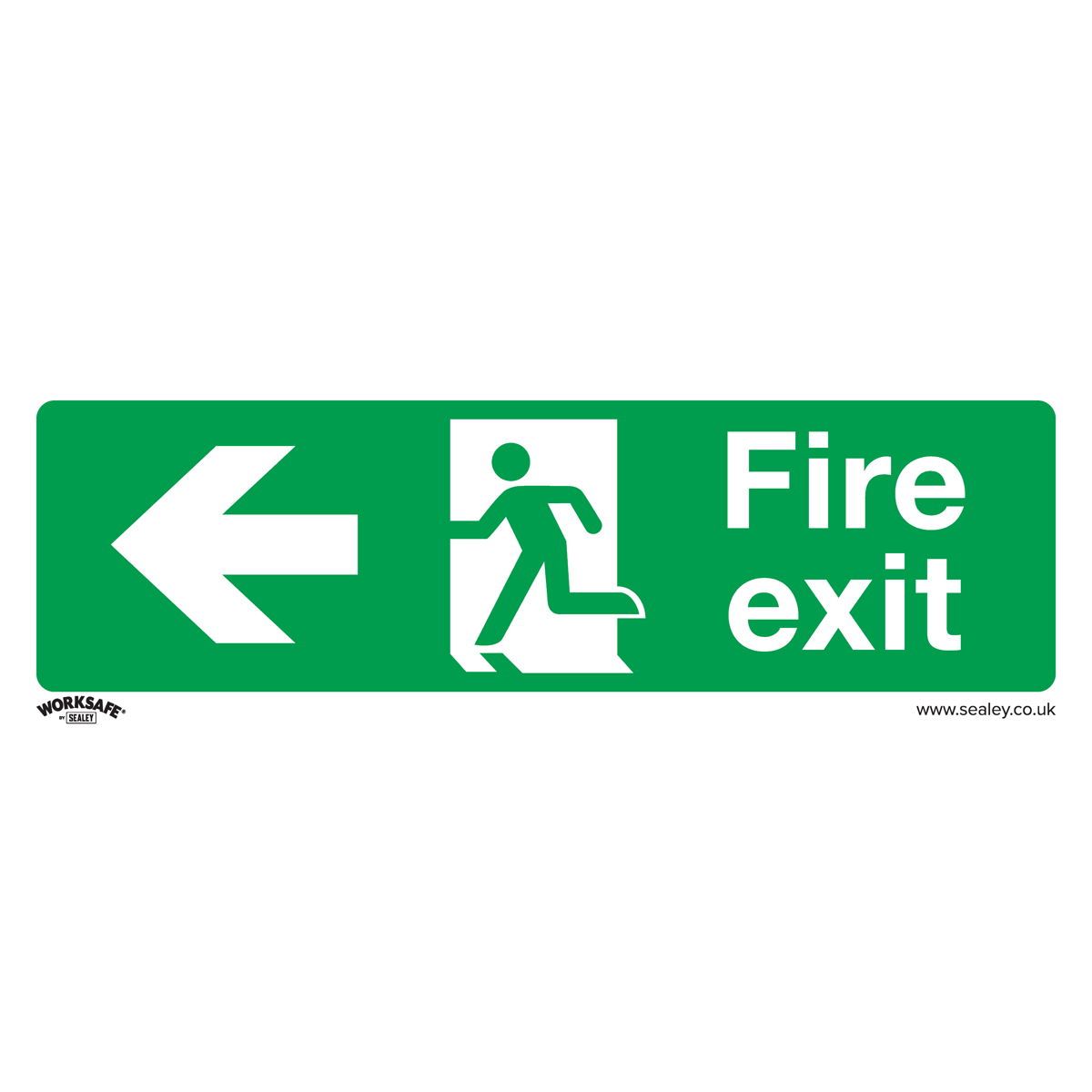 Worksafe SS25P1 Worksafe® Fire Exit (Left) Safety Sign - Rigid Plastic