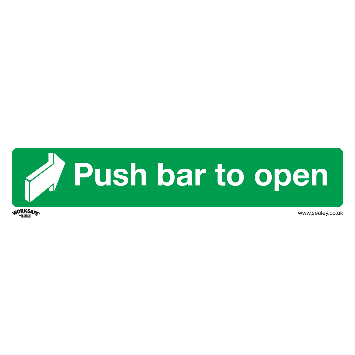 Worksafe SS29V10 Worksafe® Push Bar To Open Safety Sign, Self-Adhesive Vinyl - Pack of 10