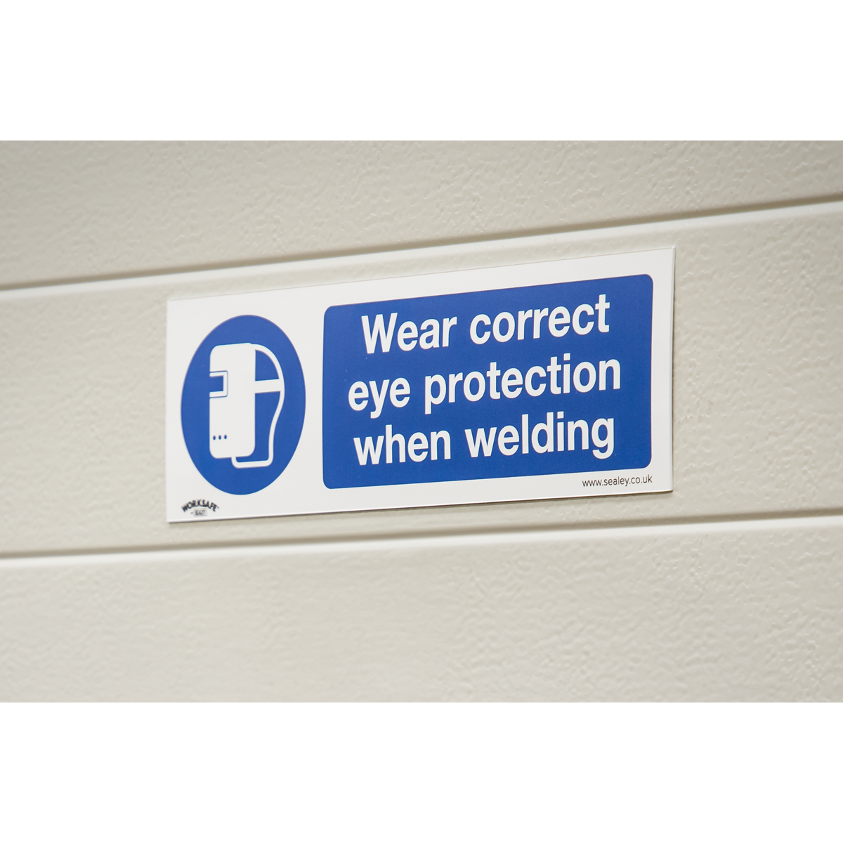 Worksafe SS54V10 Worksafe® Wear Eye Protection When Welding Safety Sign, Self-Adhesive Vinyl - Pack of 10