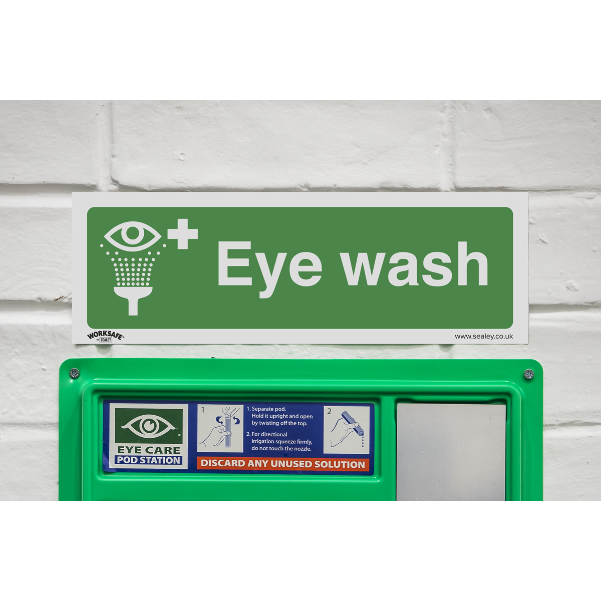 Worksafe SS58P1 Worksafe® Eye Wash Safety Sign - Rigid Plastic