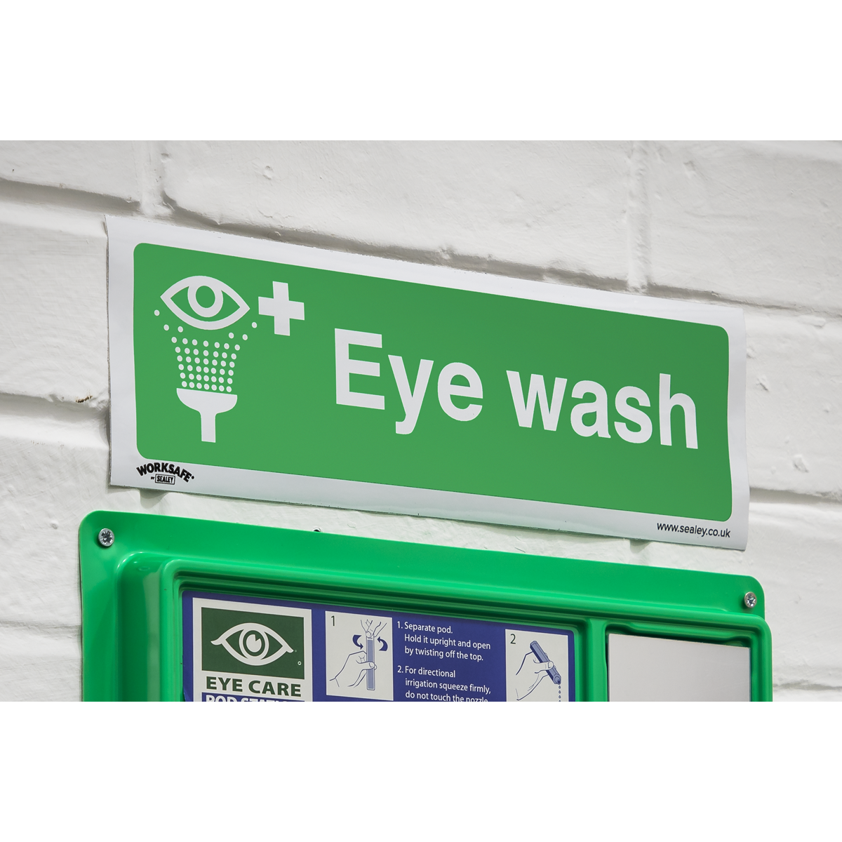 Worksafe SS58V1 Worksafe® Eye Wash Safety Sign - Self-Adhesive Vinyl