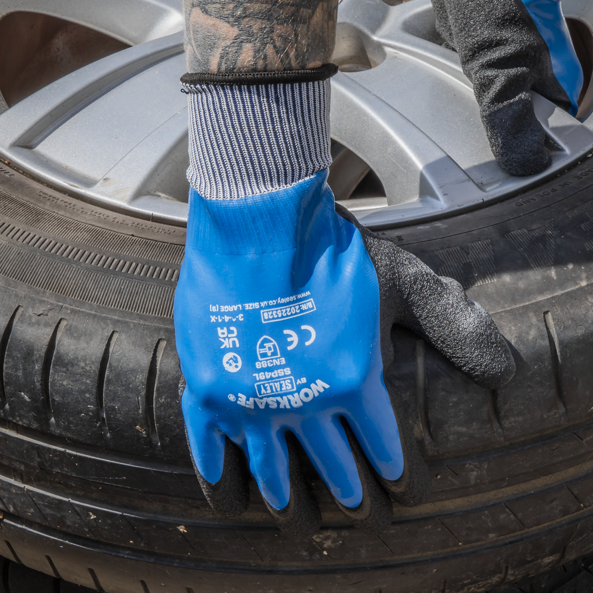 Worksafe SSP49L/6 Worksafe® Waterproof Latex Gloves, Large - Pack of 6 Pairs