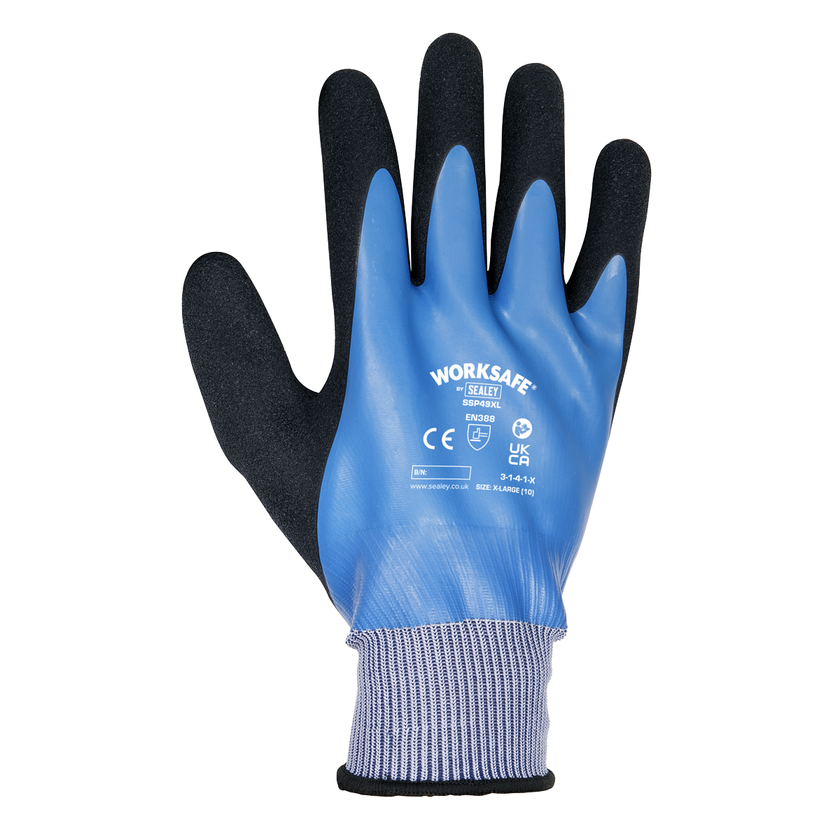 Worksafe SSP49XL/6 Worksafe® Waterproof Latex Gloves, X-Large - Pack of 6 Pairs