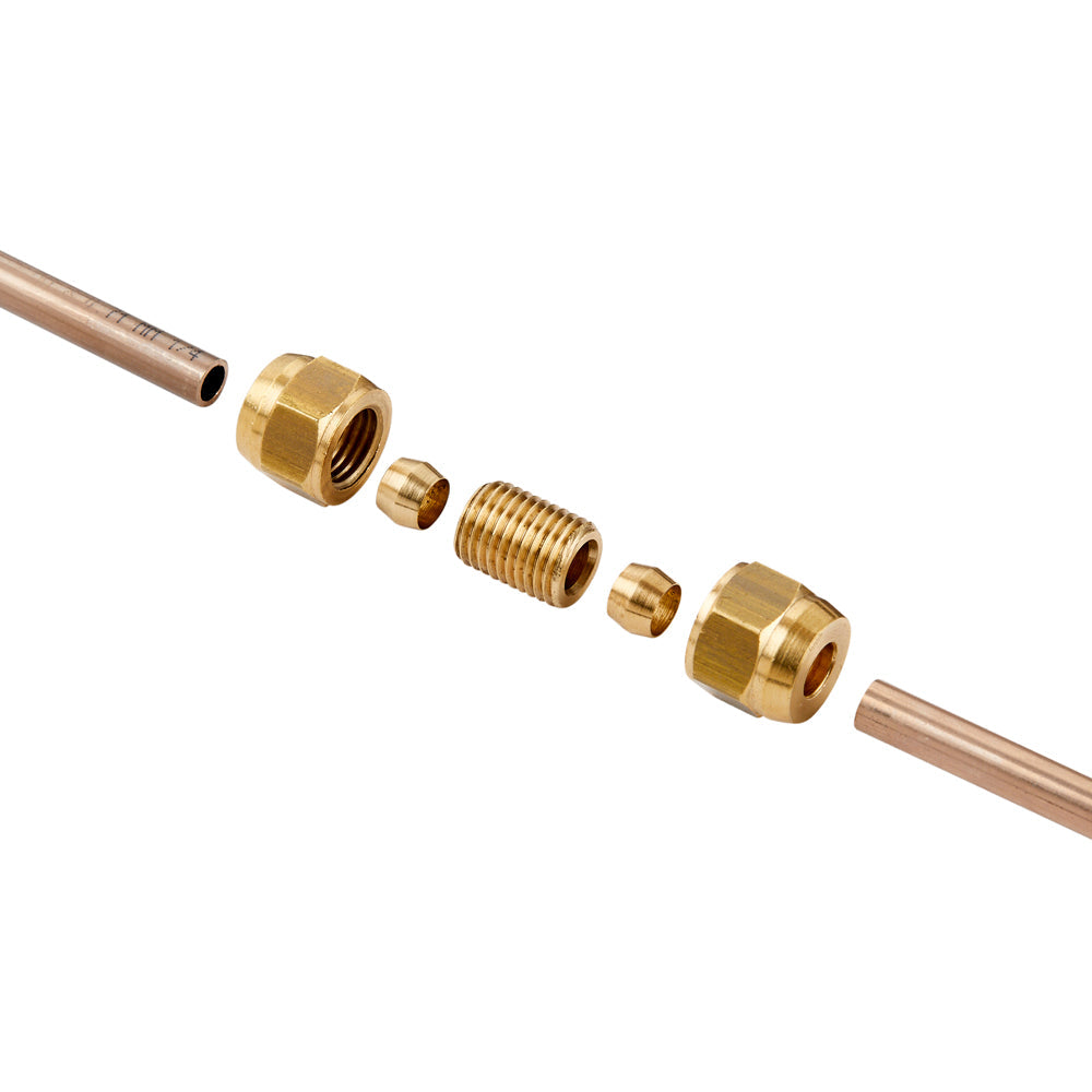 Automec HU191 Brass Adaptor Inline to join 1/4" pipe
