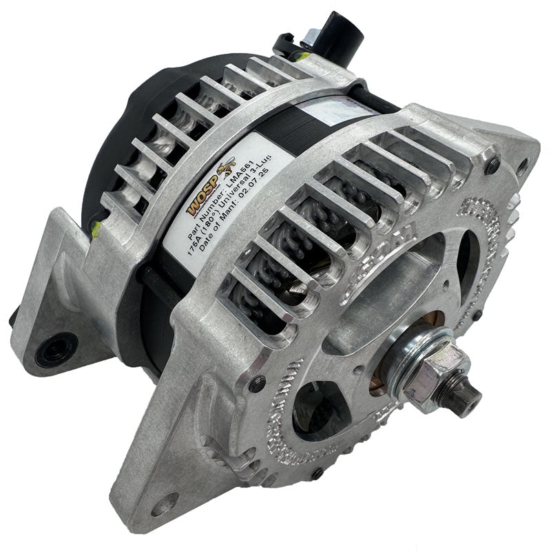 WOSPerformance 250A (180°) Universal 3-Lug Billet case Race Alternator