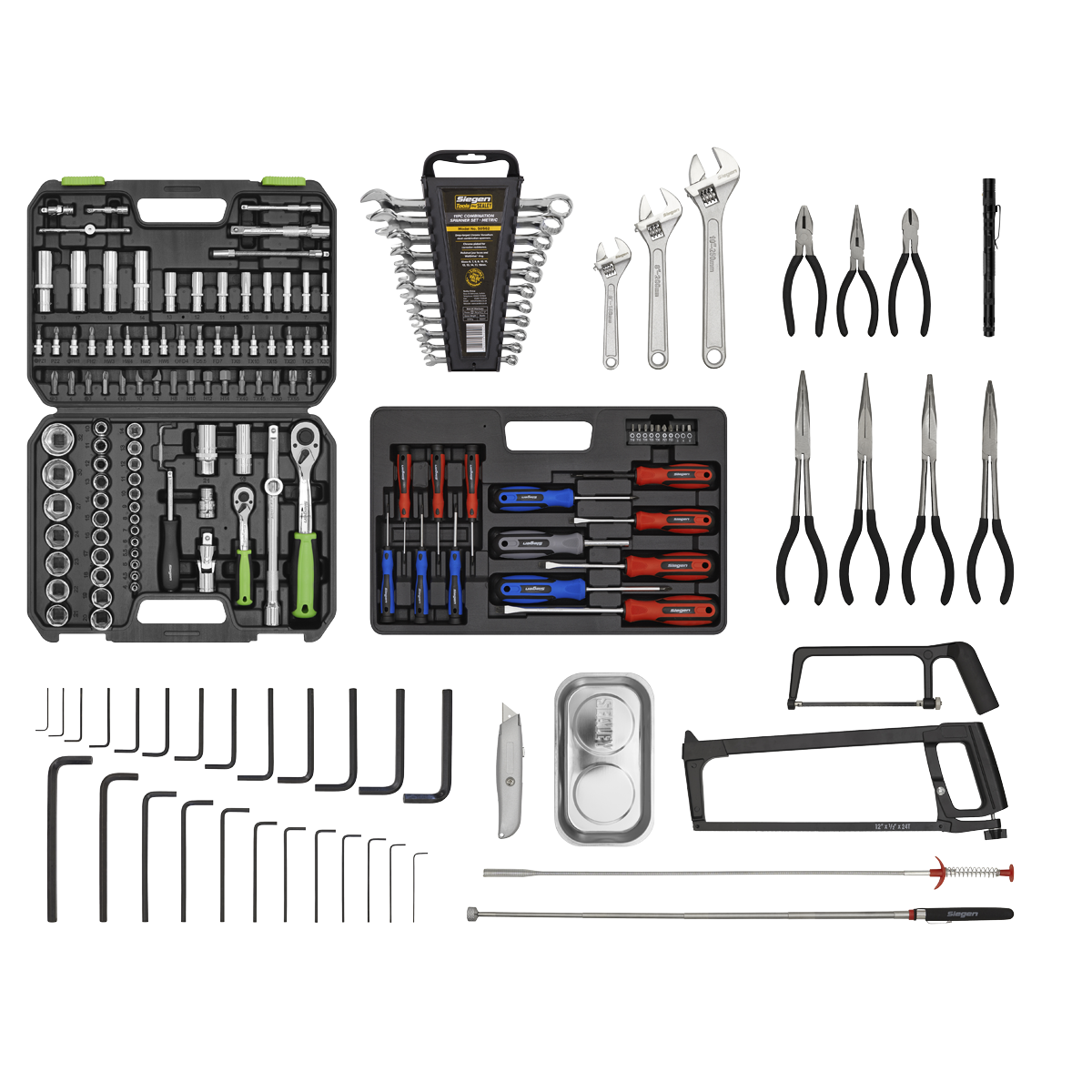 American Pro AP2200BBCOMBO American PRO® Topchest & Rollcab Combination 6 Drawer with 170pc Tool Kit - Red/Grey