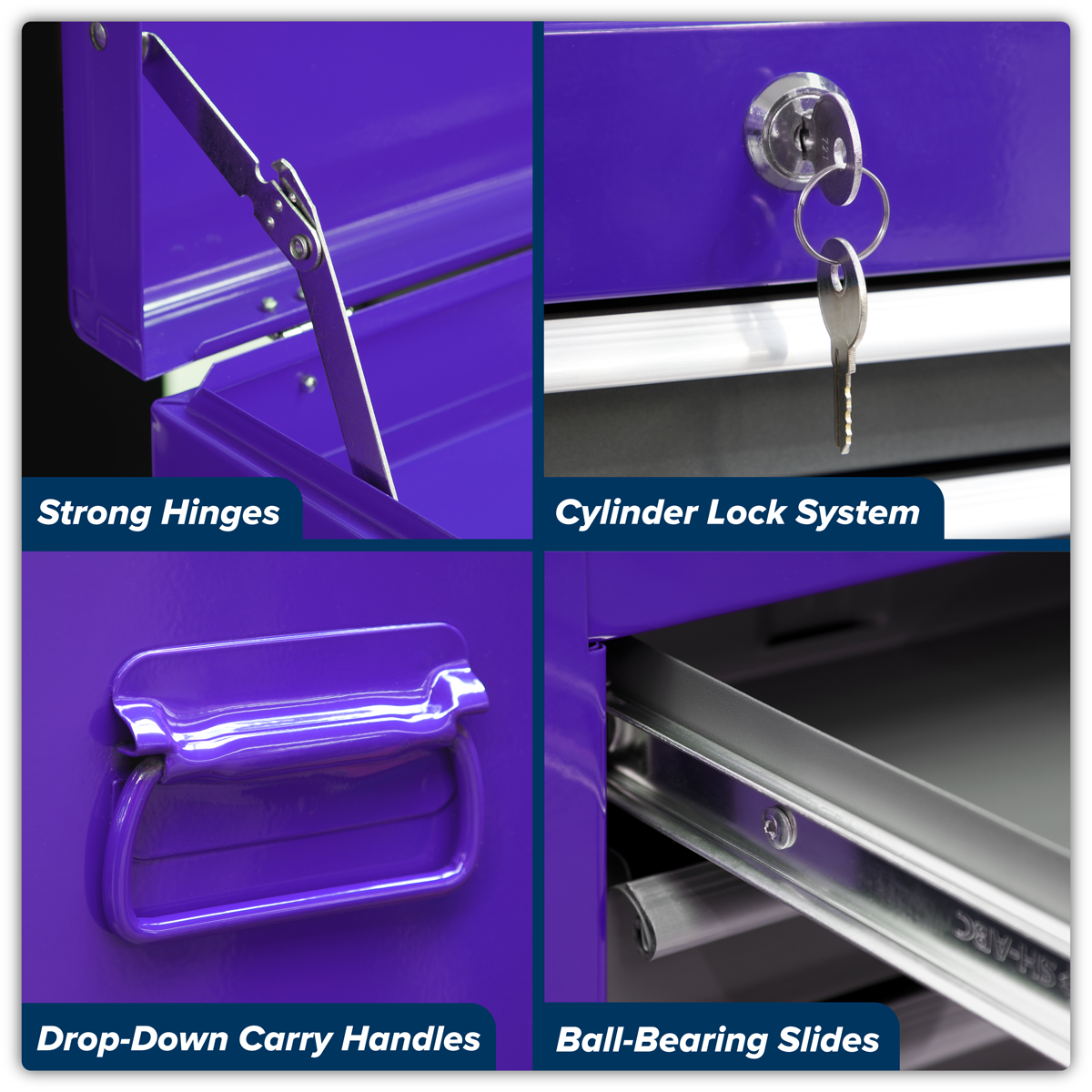 American Pro AP2200BBCP American PRO® Topchest & Rollcab Combination 6 Drawer - Purple/Grey