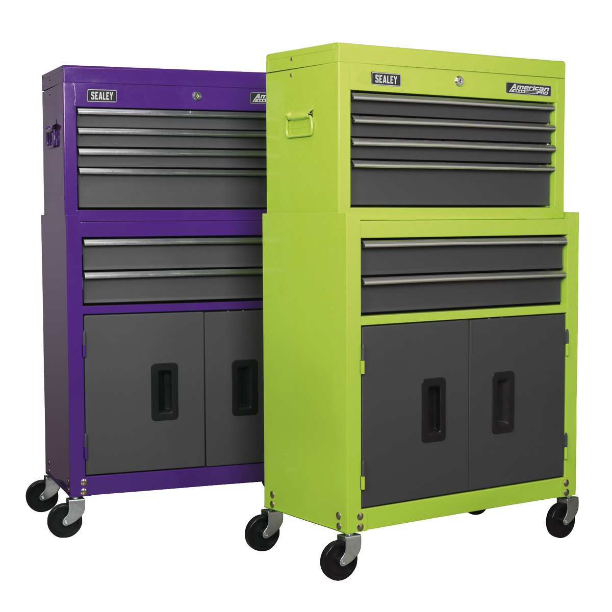 American Pro AP2200BBCP American PRO® Topchest & Rollcab Combination 6 Drawer - Purple/Grey