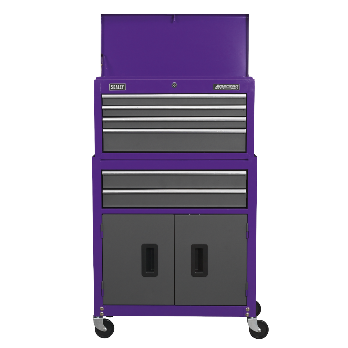 American Pro AP2200BBCP American PRO® Topchest & Rollcab Combination 6 Drawer - Purple/Grey