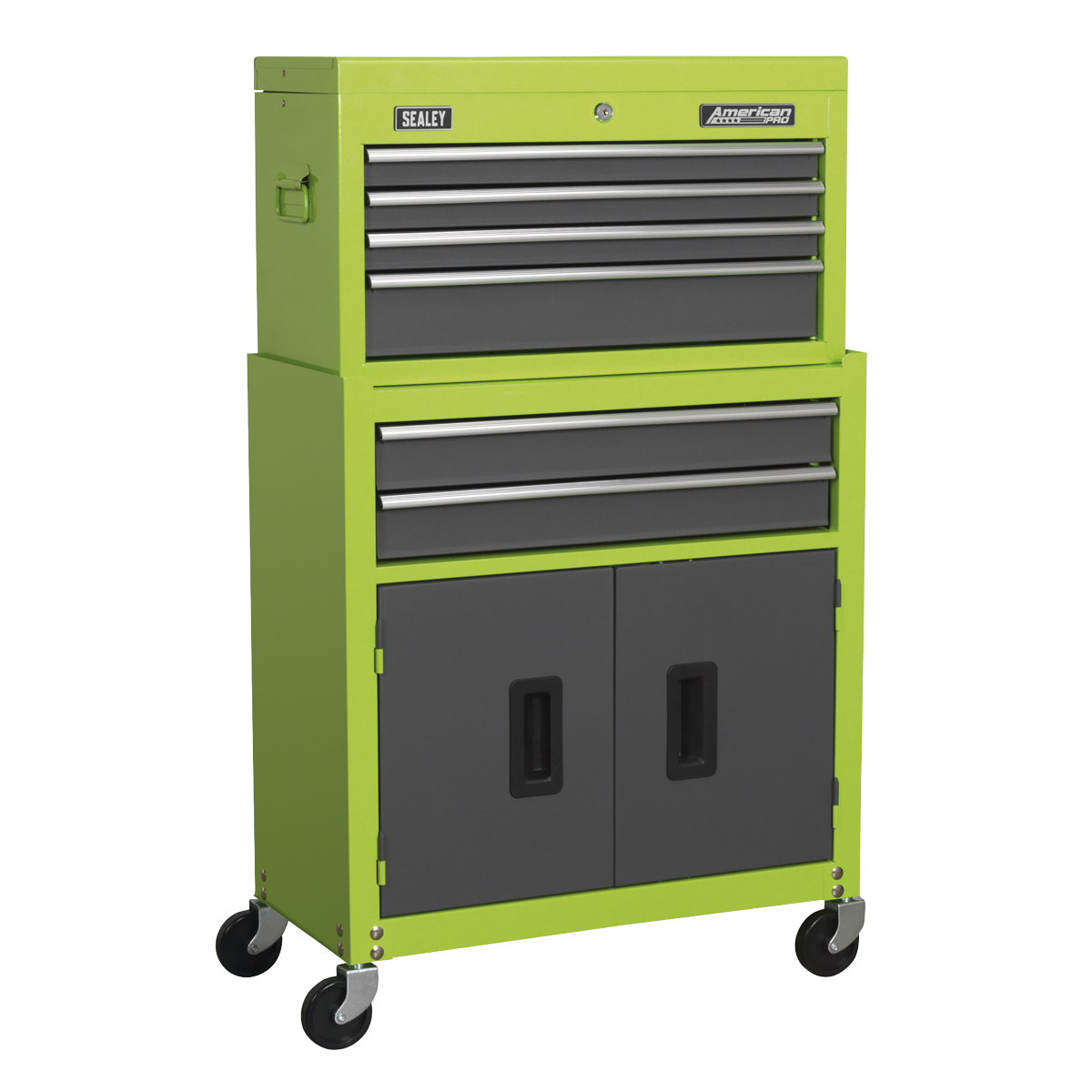 American Pro AP2200BBHV American PRO® Topchest & Rollcab Combination 6 Drawer - Green/Grey