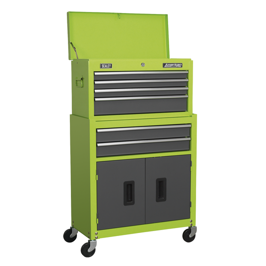 American Pro AP2200BBHV American PRO® Topchest & Rollcab Combination 6 Drawer - Green/Grey