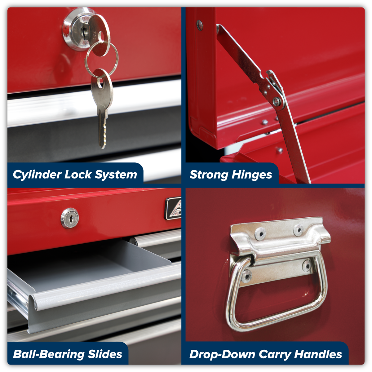American Pro AP2201BB American PRO® Topchest 6 Drawer - Red/Grey