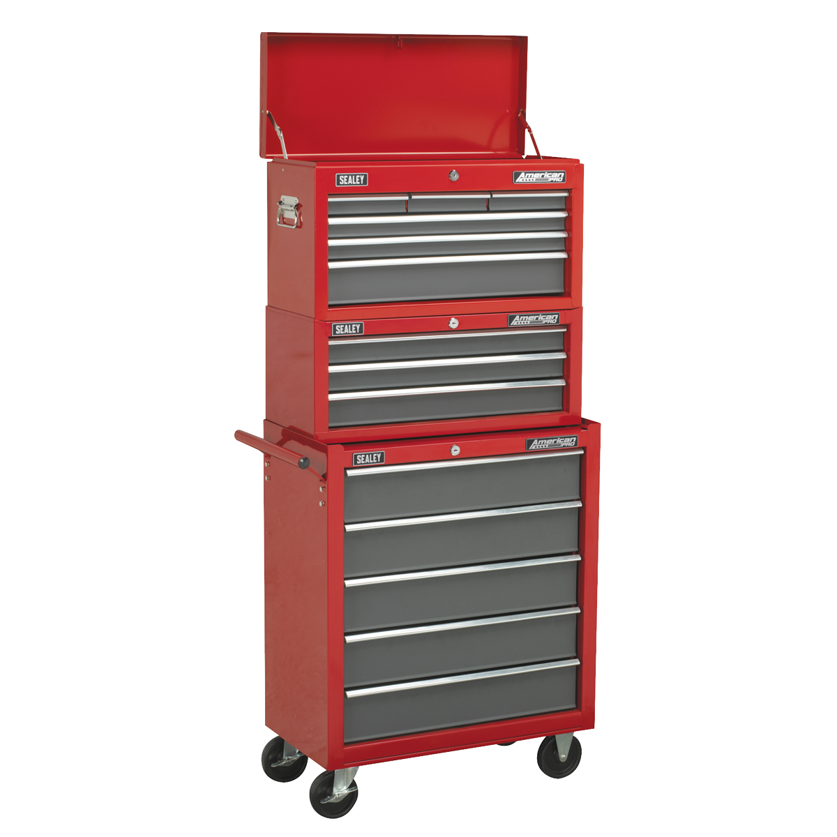 American Pro AP2201BB American PRO® Topchest 6 Drawer - Red/Grey