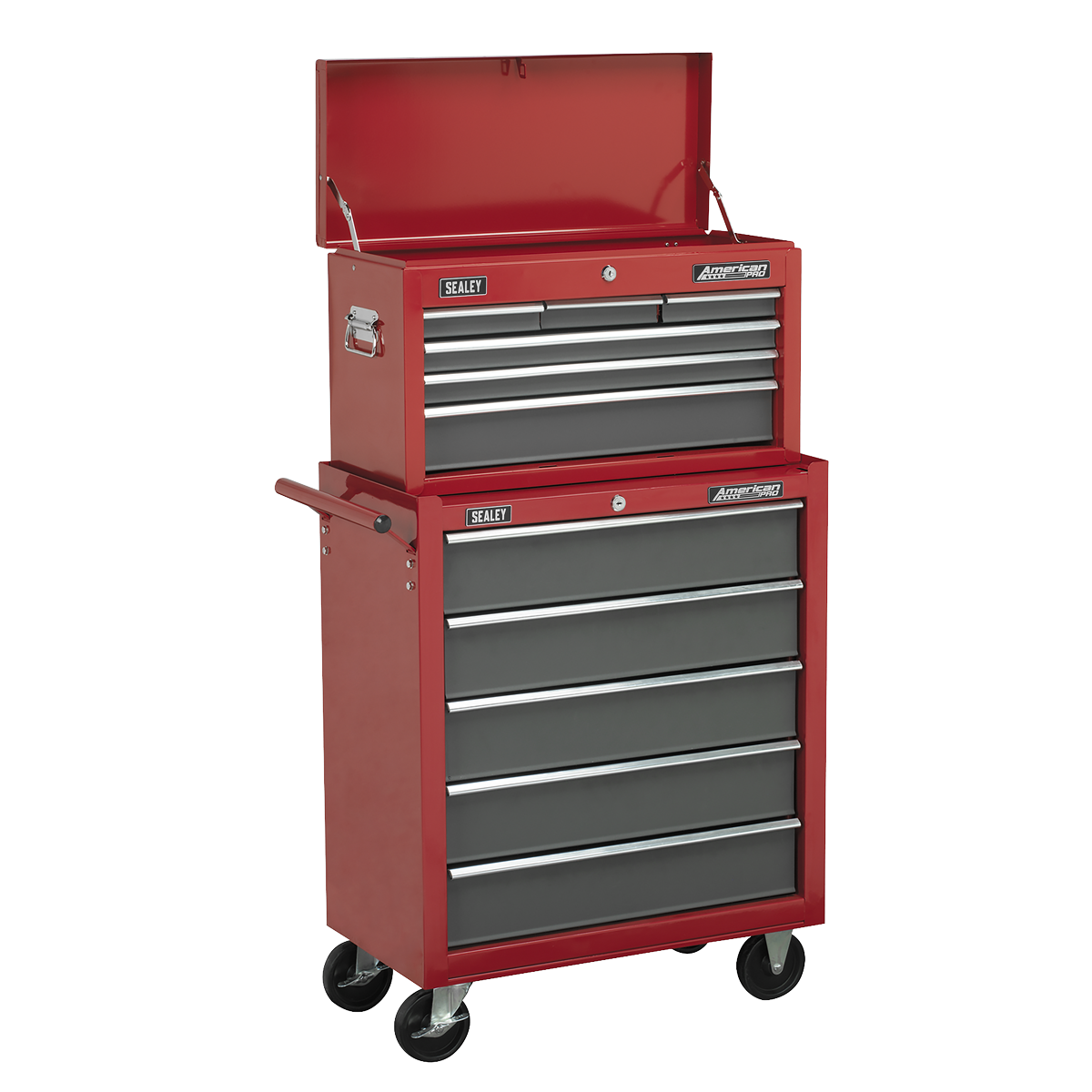 American Pro AP2201BB American PRO® Topchest 6 Drawer - Red/Grey