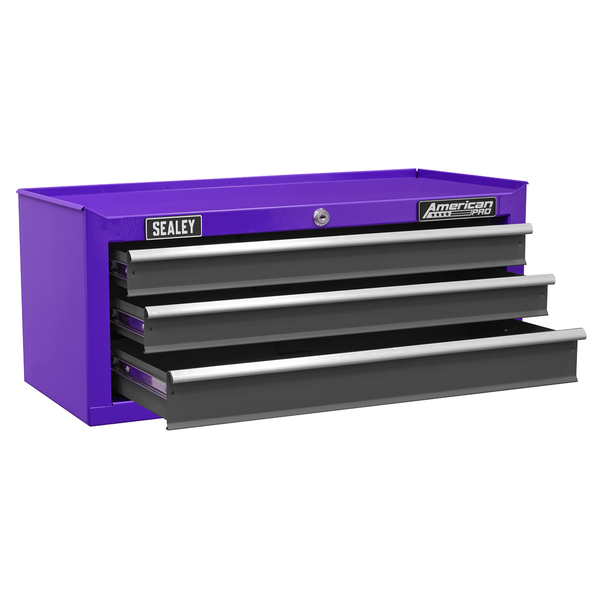 American Pro AP22309BBCP American PRO® Mid-Box Tool Chest 3 Drawer - Purple/Grey