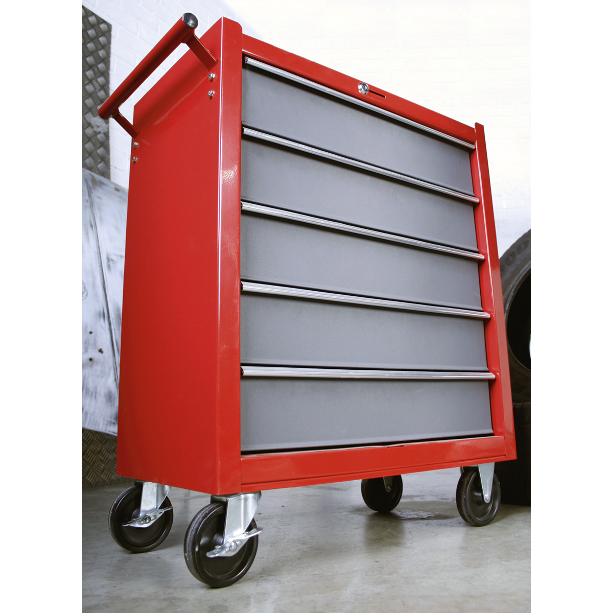 American Pro AP22505BB American PRO® Rollcab 5 Drawer - Red/Grey