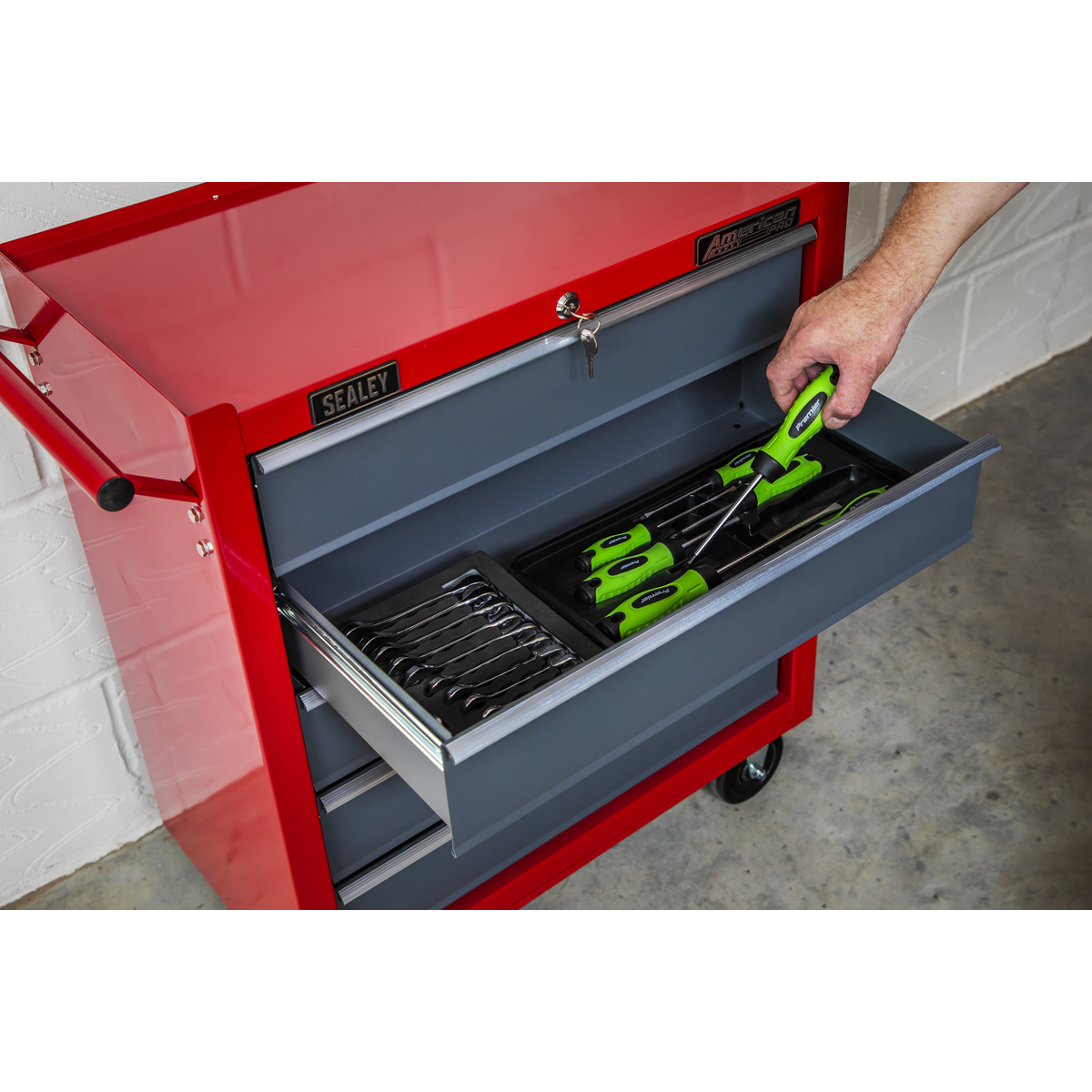 American Pro AP22505BB American PRO® Rollcab 5 Drawer - Red/Grey