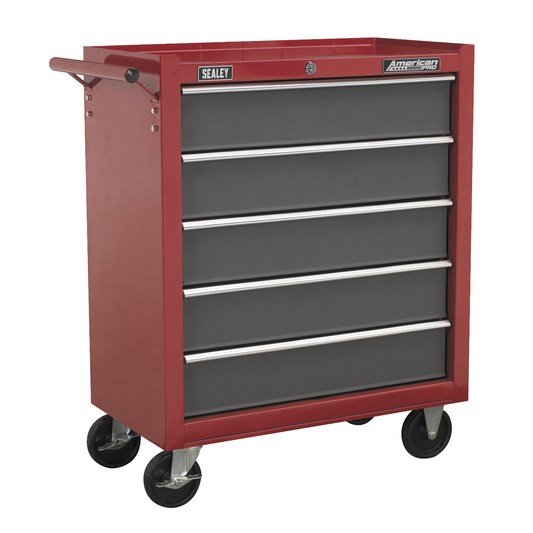 American Pro AP22505BB American PRO® Rollcab 5 Drawer - Red/Grey